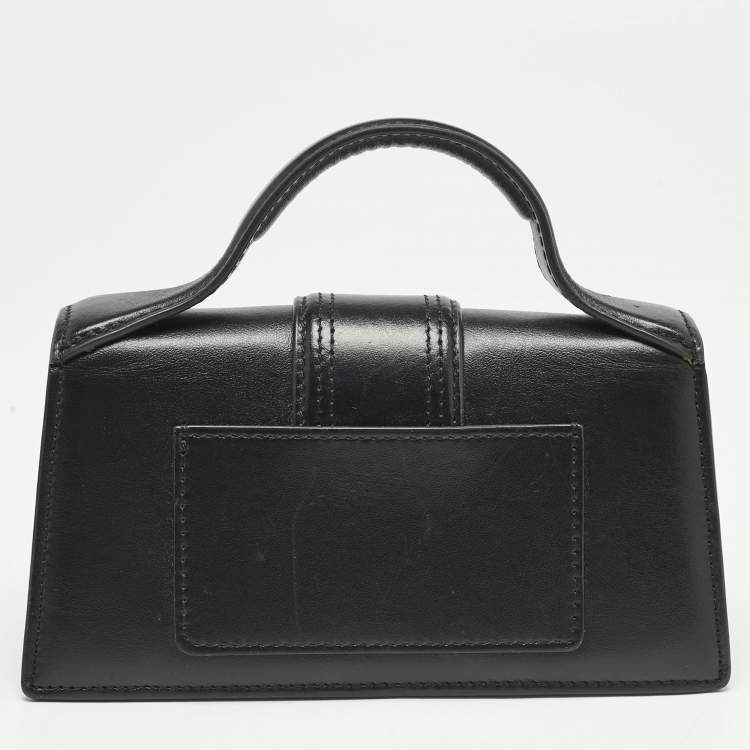 Pre Owned Jacquemus Black Leather Mini Le Bambino Top Handle Bag