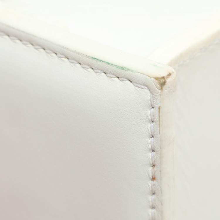 Pre Owned Jacquemus White Leather Long Le Chiquito Top Handle Bag