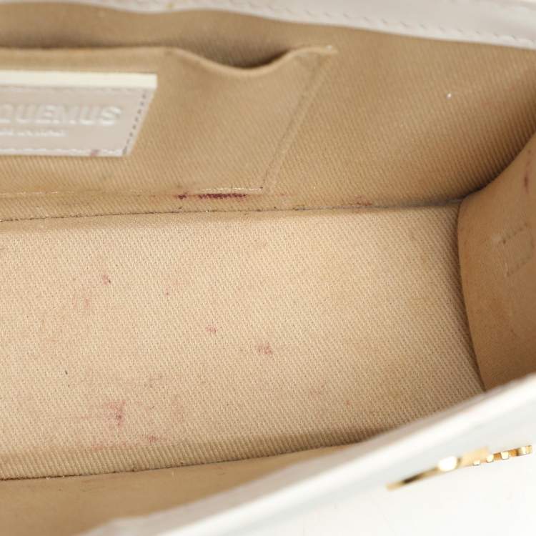 Pre Owned Jacquemus White Leather Long Le Chiquito Top Handle Bag