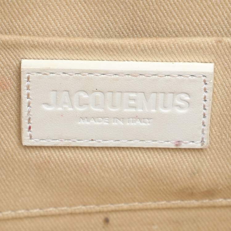 Pre Owned Jacquemus White Leather Long Le Chiquito Top Handle Bag
