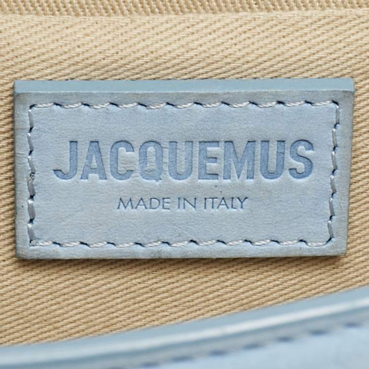 Pre Owned Jacquemus Light Blue Suede Long Le Chiquito Top Handle Bag