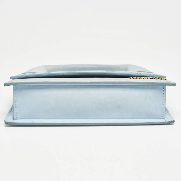 Pre Owned Jacquemus Light Blue Suede Long Le Chiquito Top Handle Bag