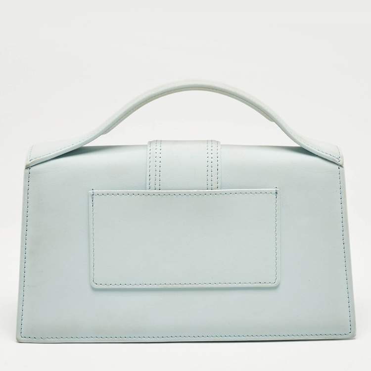 Pre Owned Jacquemus Light Blue Leather Large Le Bambino Top Handle Bag