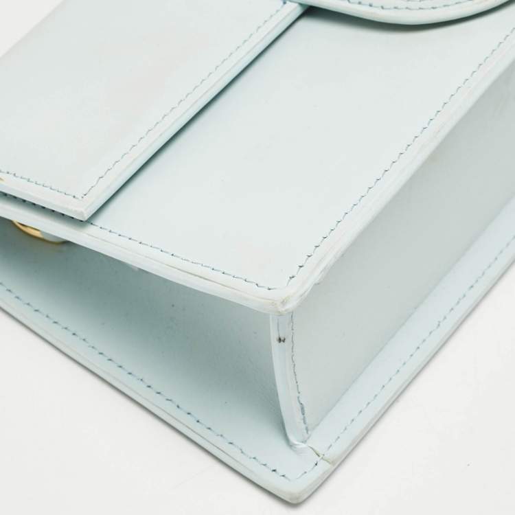 Pre Owned Jacquemus Light Blue Leather Large Le Bambino Top Handle Bag