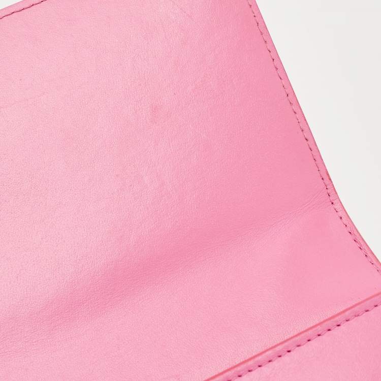 Pre Owned Jacquemus Pink Leather Le Bambinou Top Handle Bag
