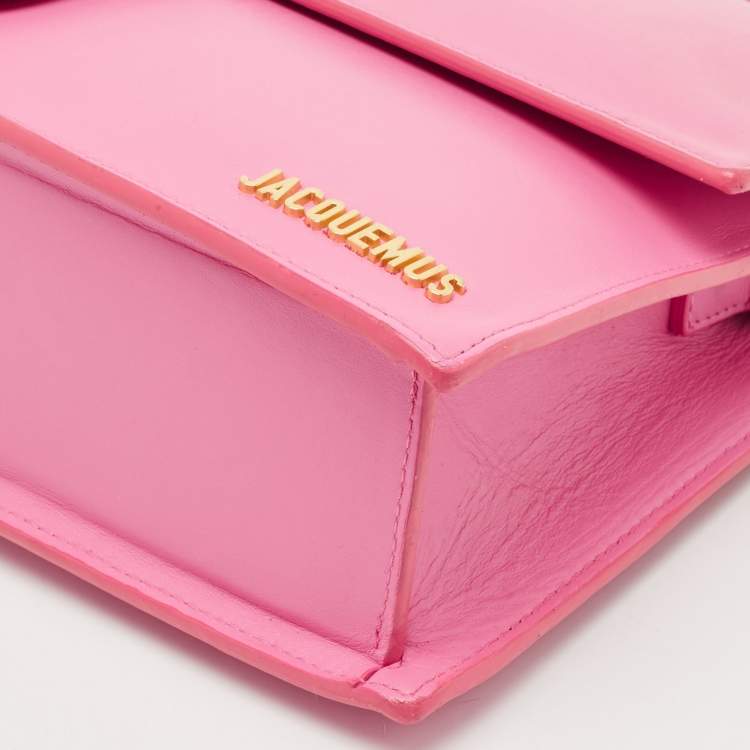 Pre Owned Jacquemus Pink Leather Le Bambinou Top Handle Bag