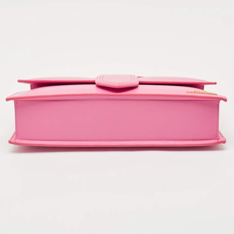 Pre Owned Jacquemus Pink Leather Le Bambinou Top Handle Bag