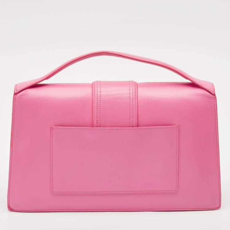 Pre Owned Jacquemus Pink Leather Le Bambinou Top Handle Bag