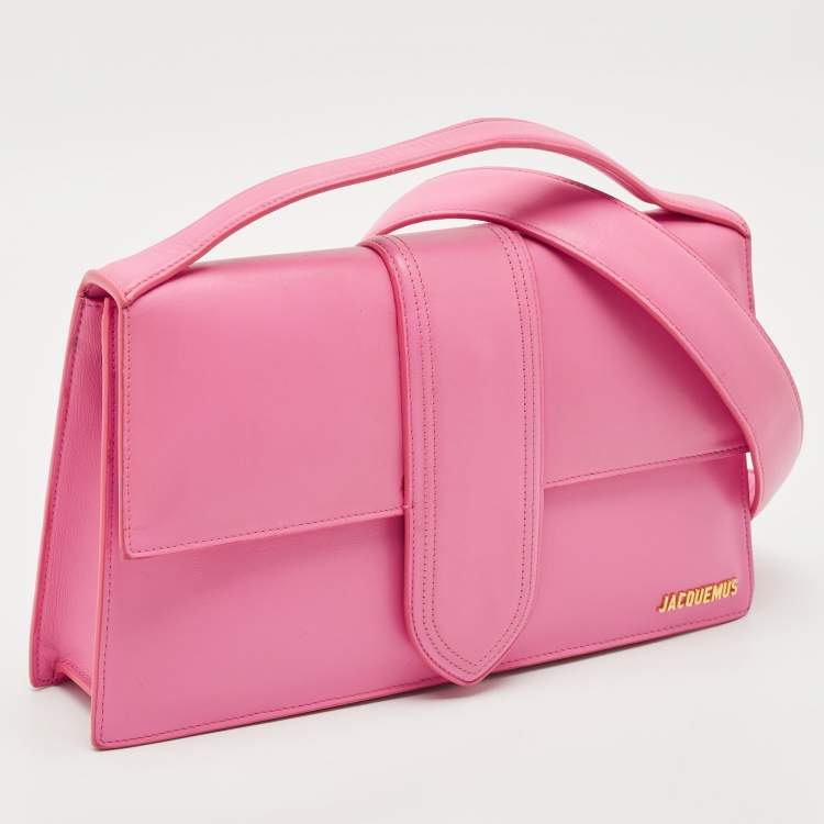 Pre Owned Jacquemus Pink Leather Le Bambinou Top Handle Bag