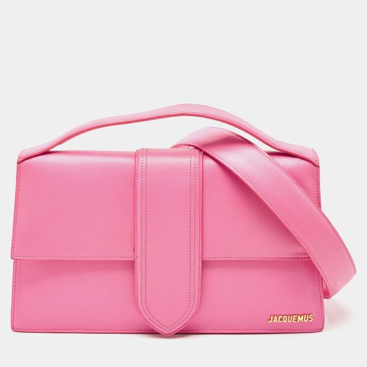 Pre Owned Jacquemus Pink Leather Le Bambinou Top Handle Bag