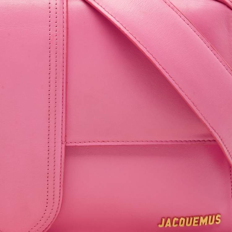 Pre Owned Jacquemus Pink Leather Le Bambinou Top Handle Bag