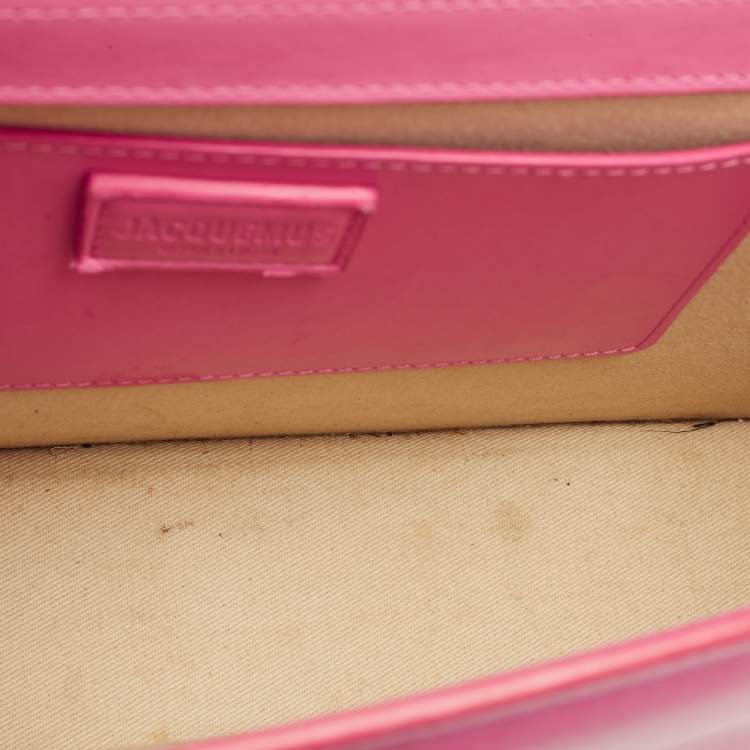 Pre Owned Jacquemus Pink Leather Le Bambinou Top Handle Bag