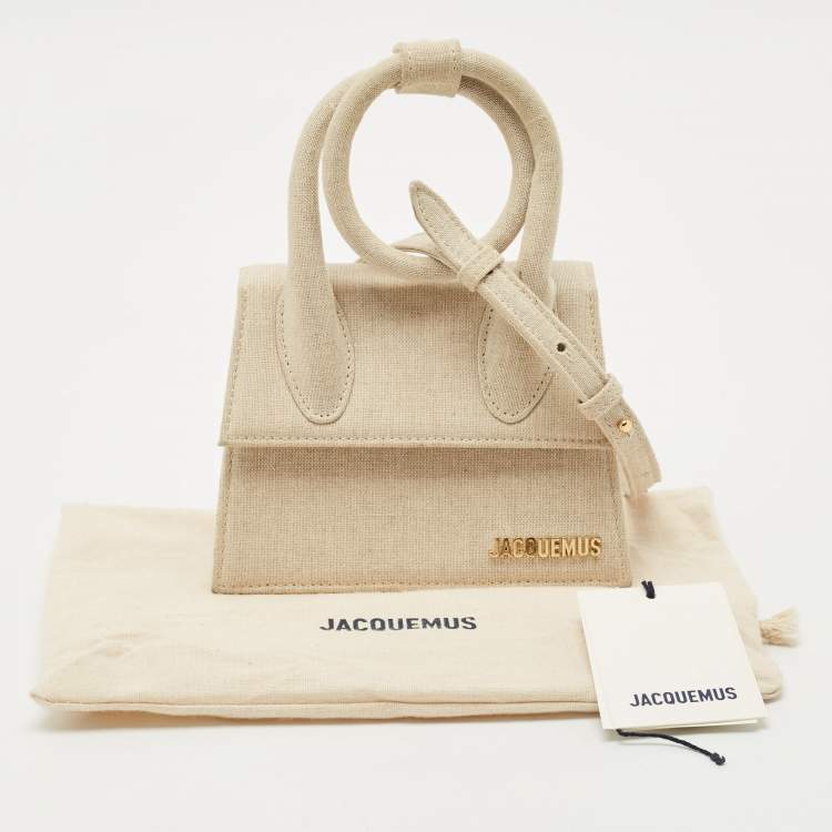 Pre Owned Jacquemus Beige Fabric Le Chiquito Noeud Top Handle Bag