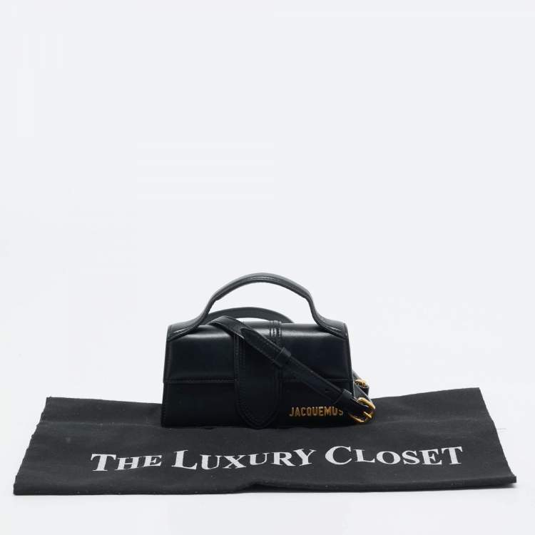 Pre Owned Jacquemus Black Leather Mini Le Bambino Top Handle Bag.
