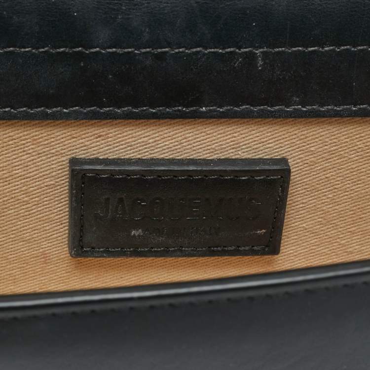 Pre Owned Jacquemus Black Leather Mini Le Bambino Top Handle Bag.