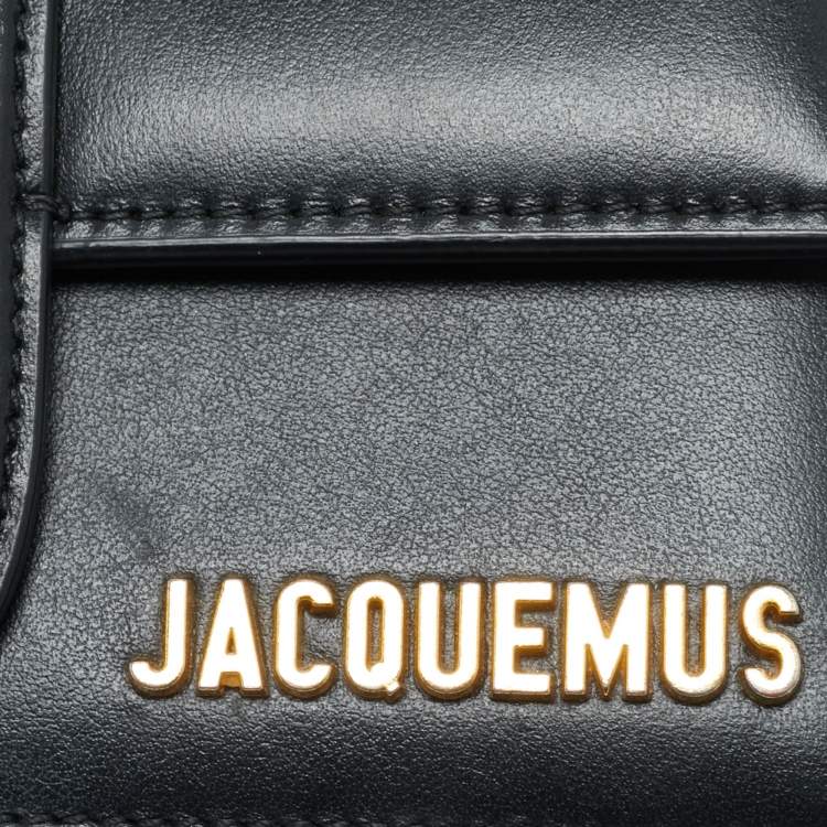 Pre Owned Jacquemus Black Leather Mini Le Bambino Top Handle Bag.