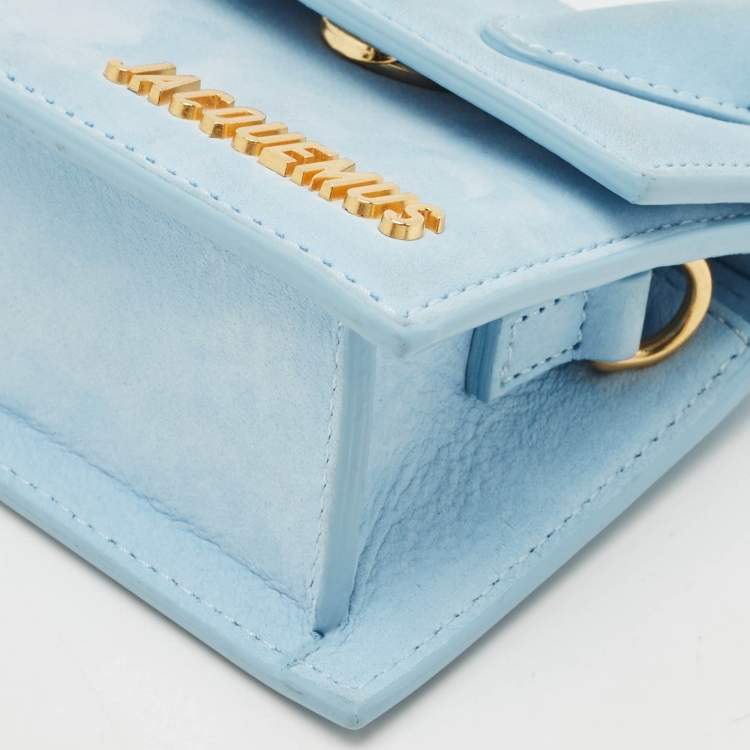 Pre Owned Jacquemus Blue Nubuck Leather Mini Le Chiquito Top Handle Bag