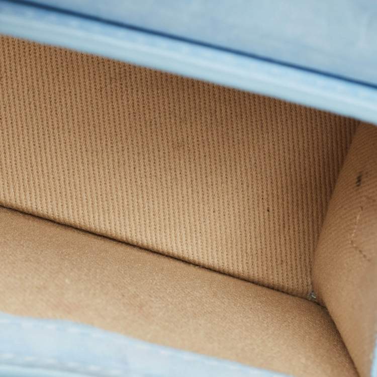 Pre Owned Jacquemus Blue Nubuck Leather Mini Le Chiquito Top Handle Bag