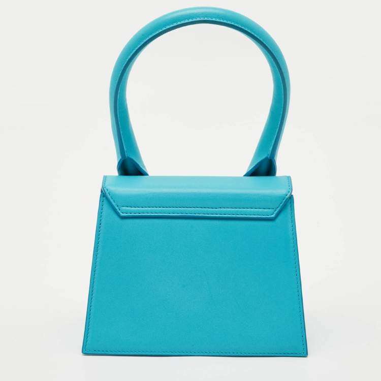 Pre Owned Jacquemus Blue Leather Medium Le Chiquito Top Handle Bag
