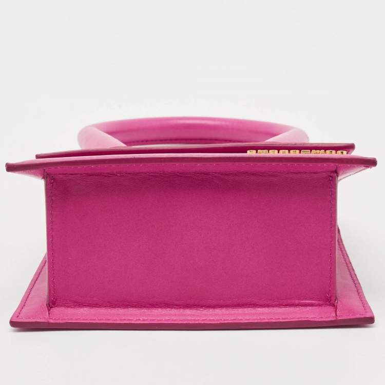 Pre Owned Jacquemus Pink Leather Medium Le Chiquito Top Handle Bag