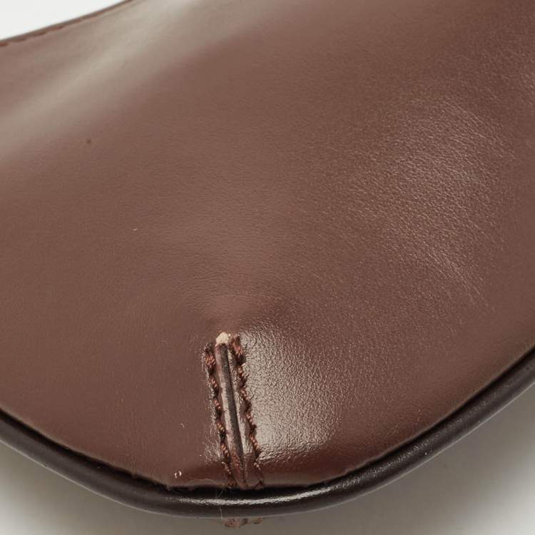 Pre Owned Jacquemus Dark Brown Leather Le Bisou Perle Shoulder Bag