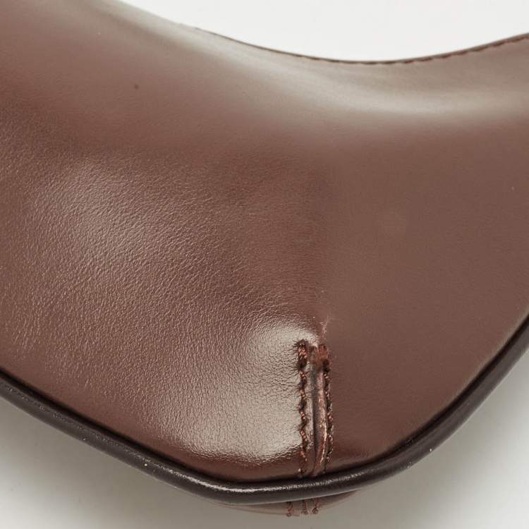 Pre Owned Jacquemus Dark Brown Leather Le Bisou Perle Shoulder Bag
