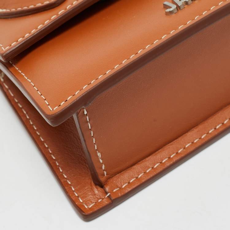 Pre Owned Jacquemus Brown Leather Mini Le Chiquito Top Handle Bag