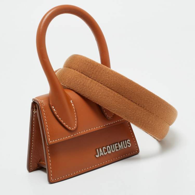 Pre Owned Jacquemus Brown Leather Mini Le Chiquito Top Handle Bag