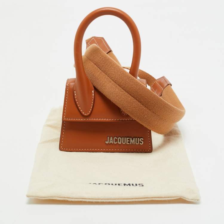 Pre Owned Jacquemus Brown Leather Mini Le Chiquito Top Handle Bag