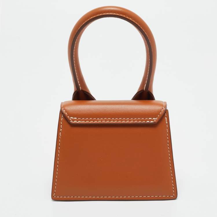 Pre Owned Jacquemus Brown Leather Mini Le Chiquito Top Handle Bag