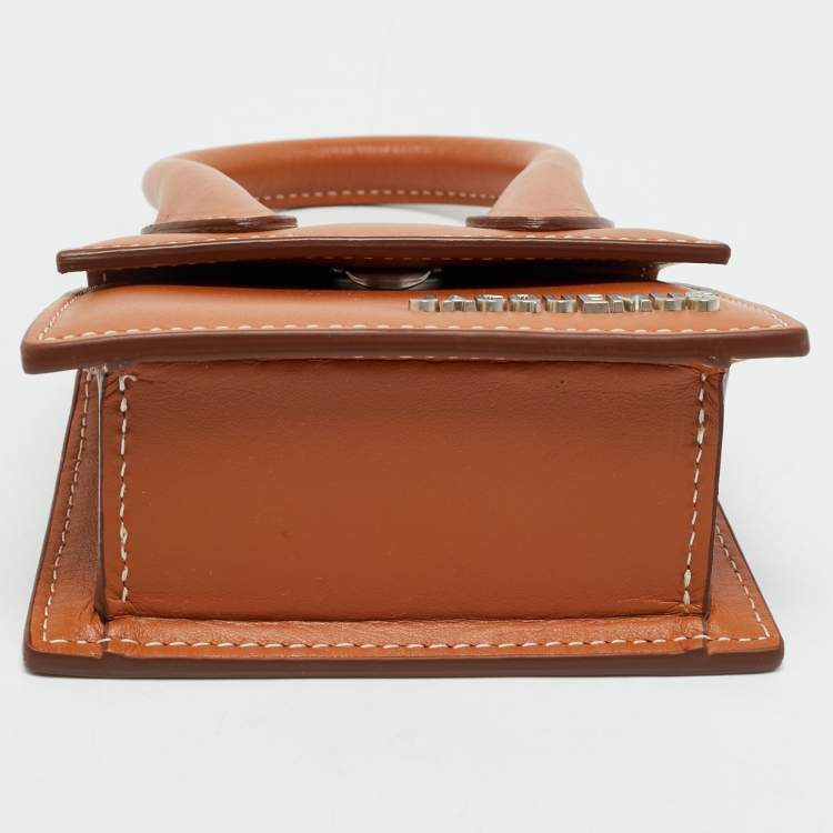 Pre Owned Jacquemus Brown Leather Mini Le Chiquito Top Handle Bag
