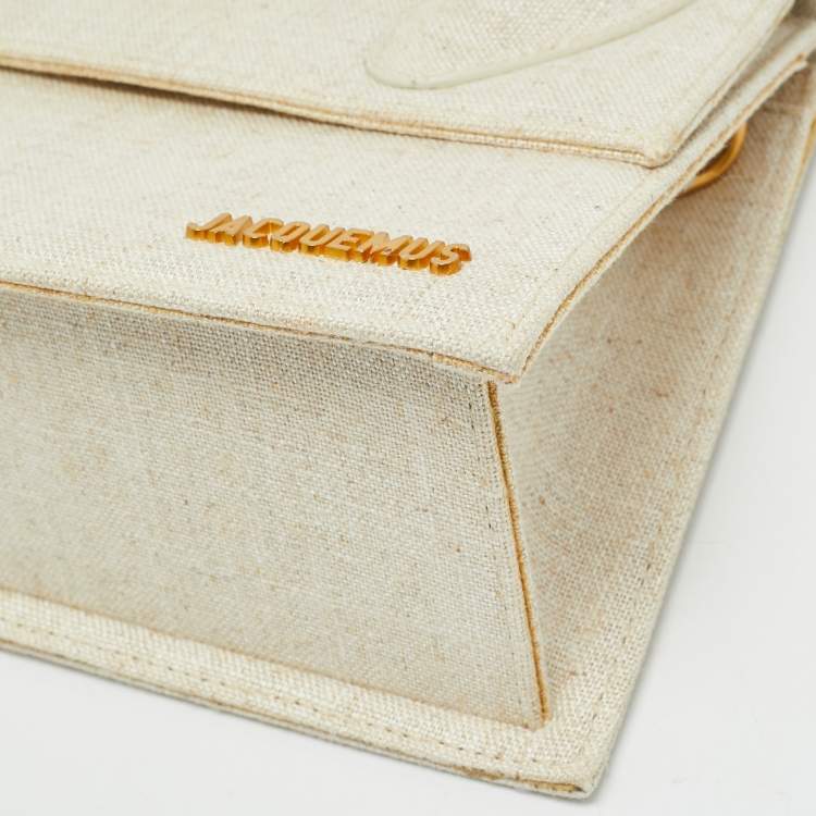 Pre Owned Jacquemus Beige Canvas Grand Le Chiquito Top Handle Bag