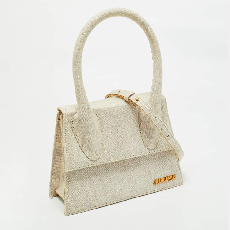 Pre Owned Jacquemus Beige Canvas Grand Le Chiquito Top Handle Bag