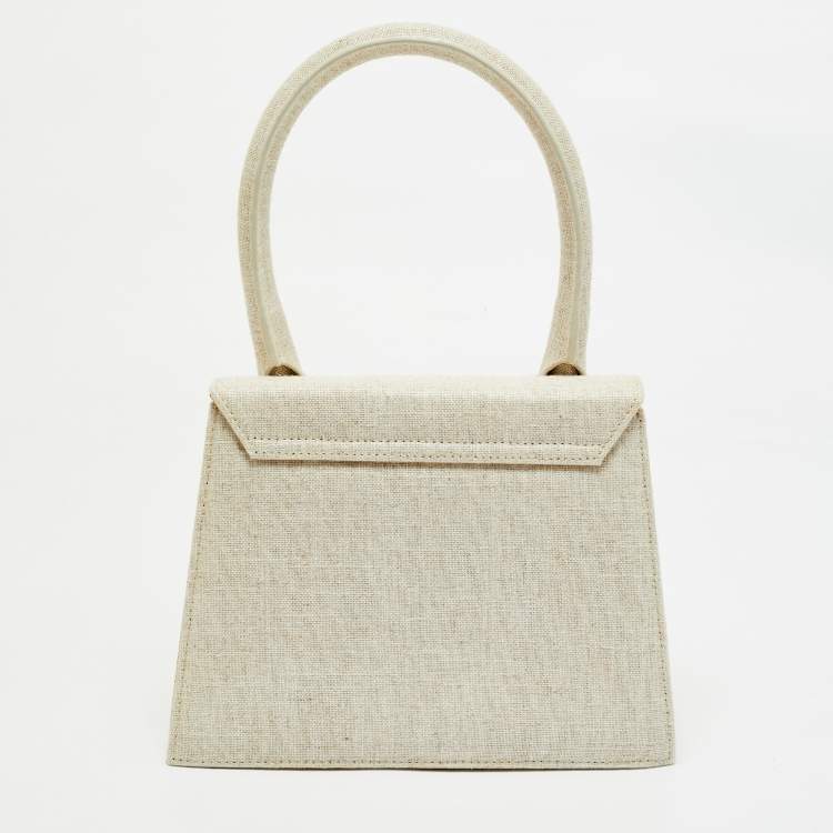 Pre Owned Jacquemus Beige Canvas Grand Le Chiquito Top Handle Bag