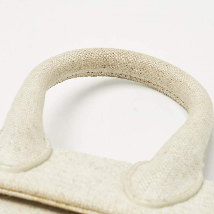 Pre Owned Jacquemus Light Beige Canvas Mini Le Chiquito Top Handle Bag