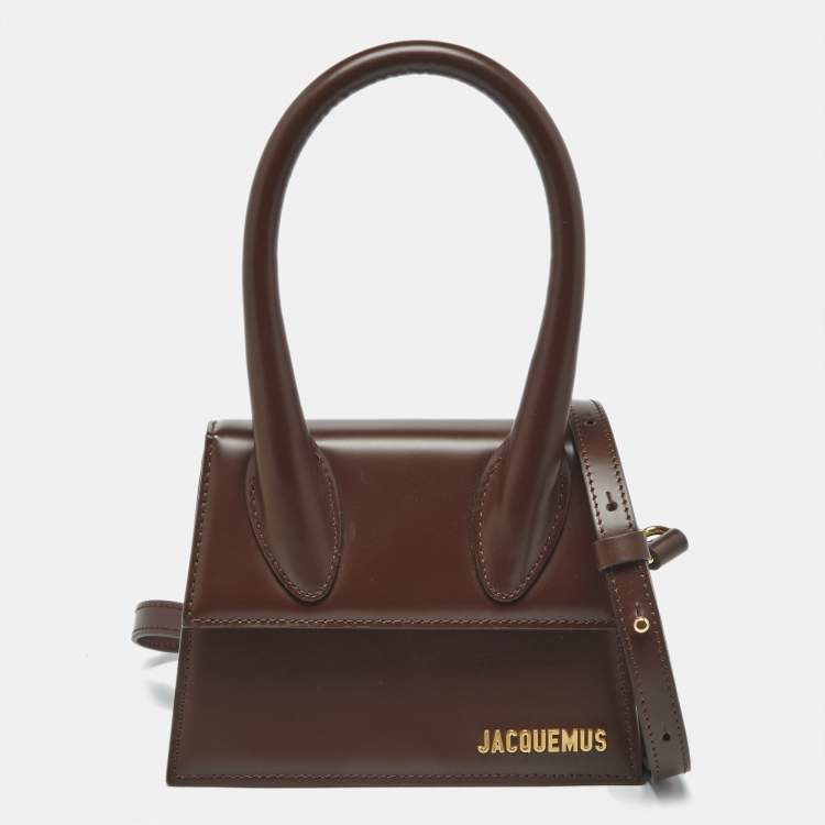 Pre Owned Jacquemus Brown Leather Le Chiquito Moyen Top Handle Bag