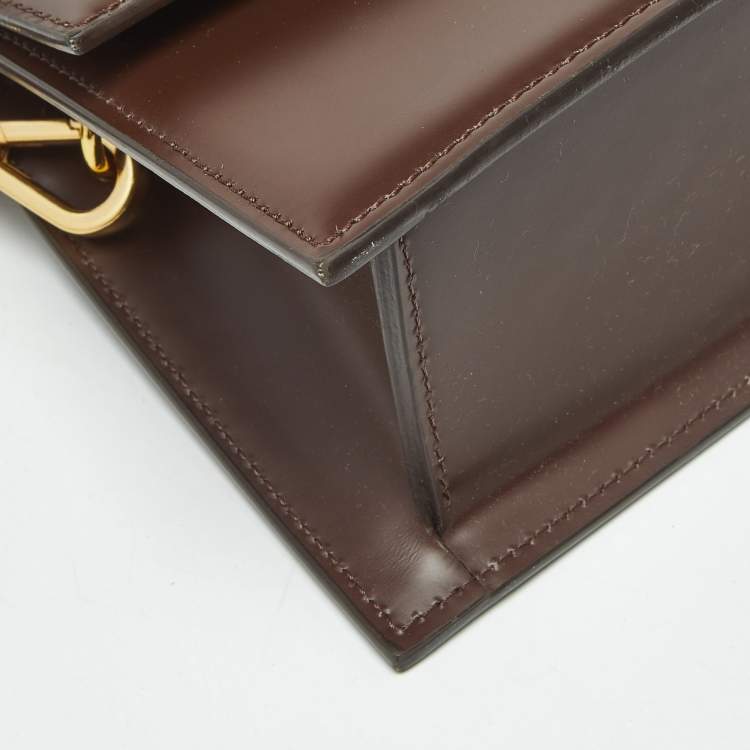 Pre Owned Jacquemus Brown Leather Le Chiquito Moyen Top Handle Bag