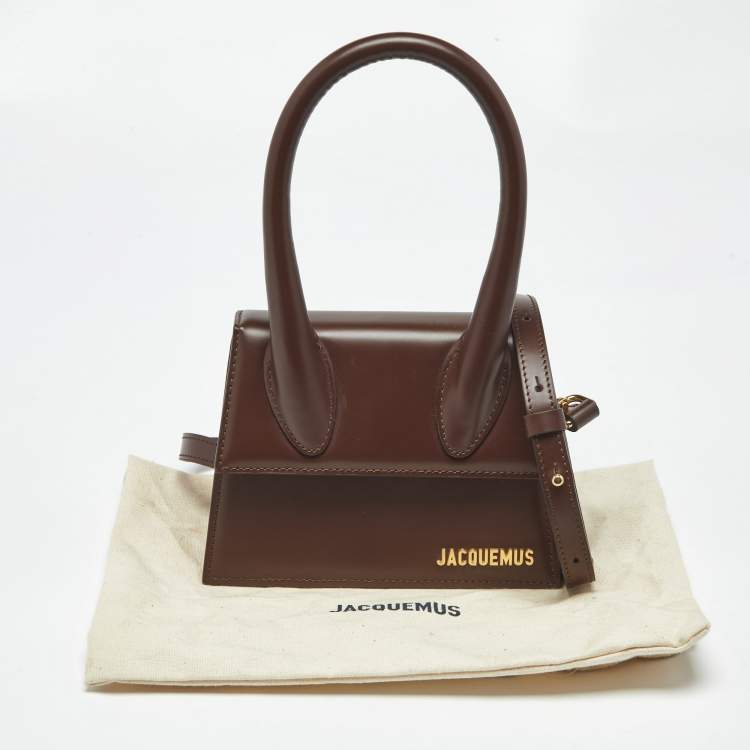Pre Owned Jacquemus Brown Leather Le Chiquito Moyen Top Handle Bag