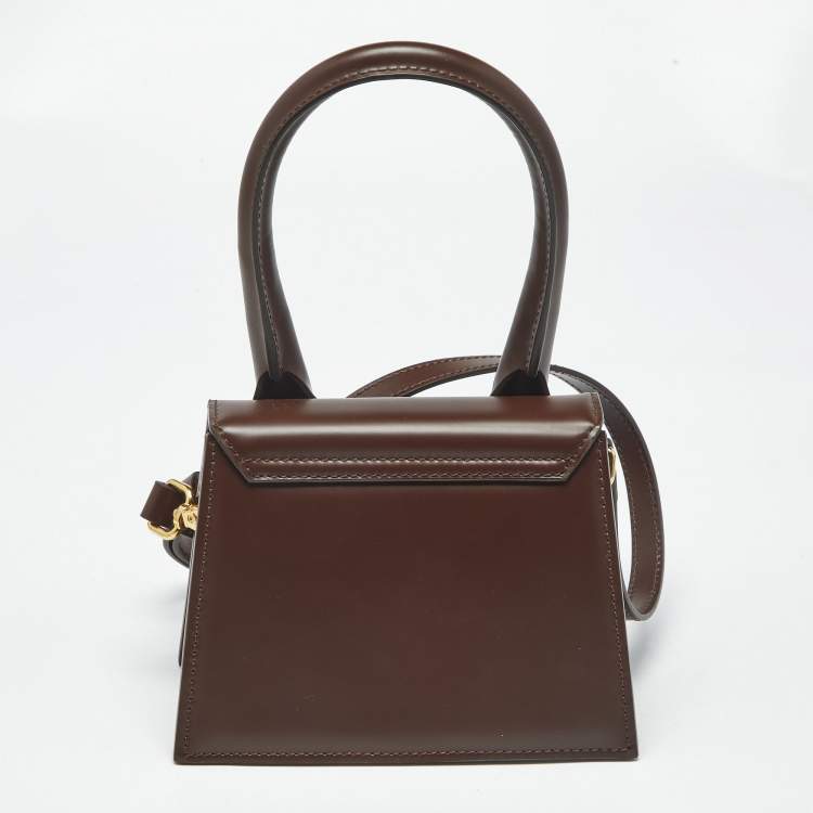 Pre Owned Jacquemus Brown Leather Le Chiquito Moyen Top Handle Bag