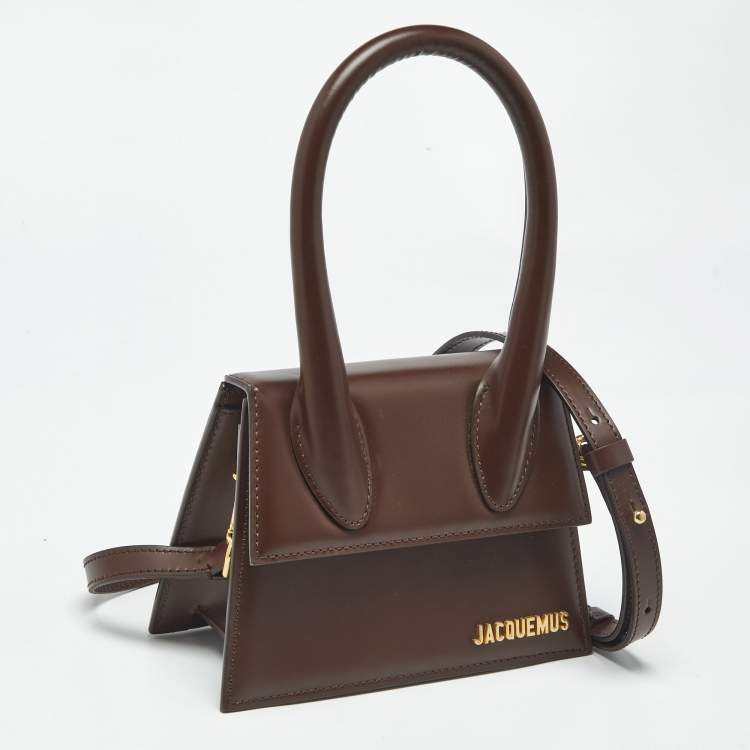 Pre Owned Jacquemus Brown Leather Le Chiquito Moyen Top Handle Bag