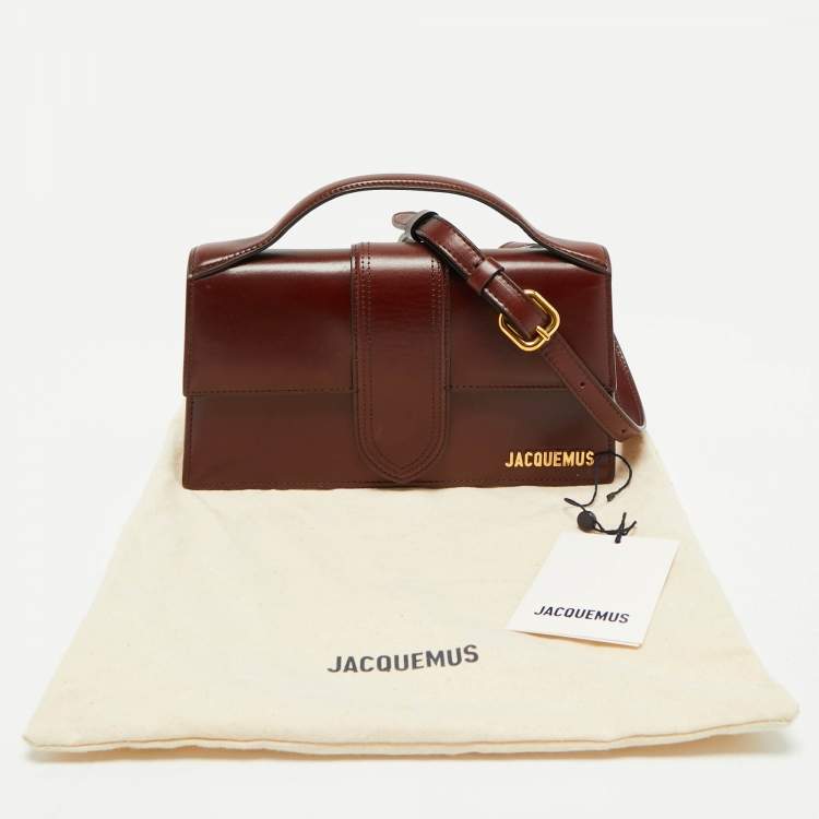Pre Owned Jacquemus Brown Leather Le Grand Bambino Top Handle Bag