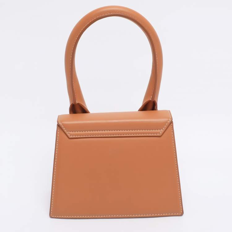 Pre Owned Jacquemus Brown Leather Le Chiquito Moyen Top Handle Bag