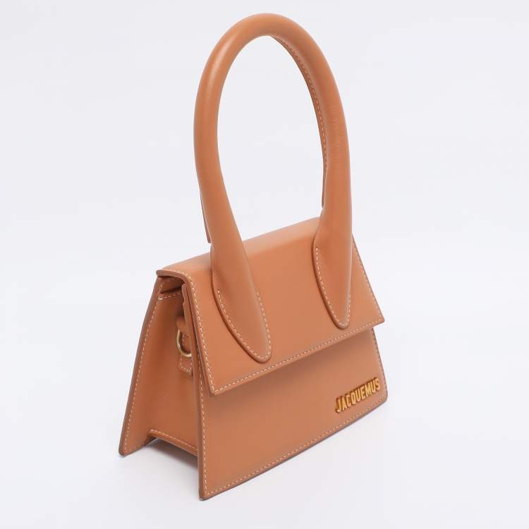 Pre Owned Jacquemus Brown Leather Le Chiquito Moyen Top Handle Bag