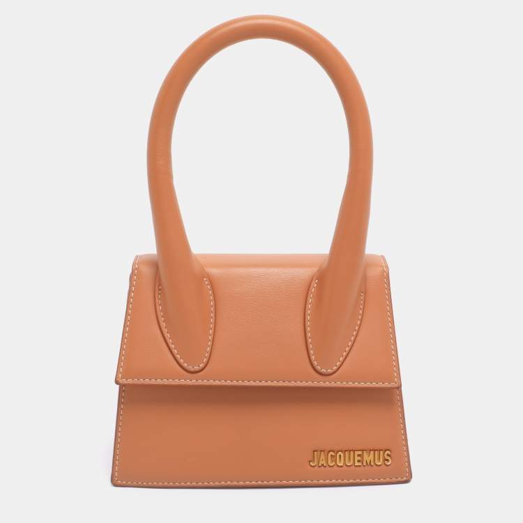 Pre Owned Jacquemus Brown Leather Le Chiquito Moyen Top Handle Bag