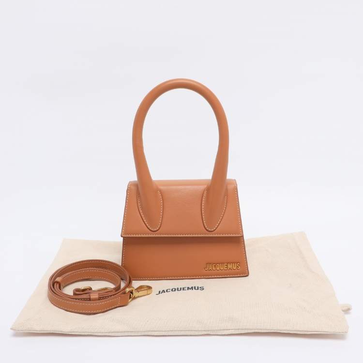 Pre Owned Jacquemus Brown Leather Le Chiquito Moyen Top Handle Bag