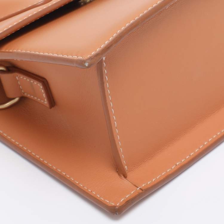 Pre Owned Jacquemus Brown Leather Le Chiquito Moyen Top Handle Bag