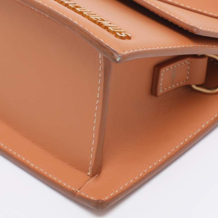 Pre Owned Jacquemus Brown Leather Le Chiquito Moyen Top Handle Bag