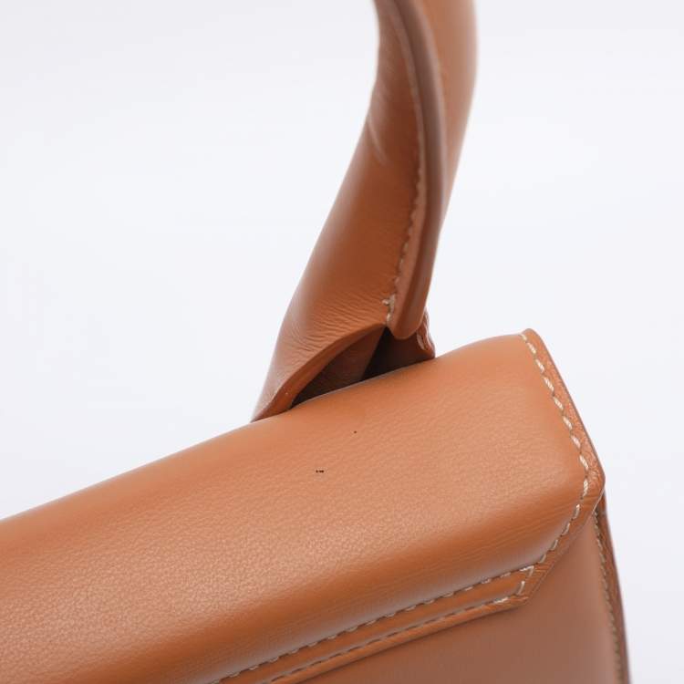 Pre Owned Jacquemus Brown Leather Le Chiquito Moyen Top Handle Bag