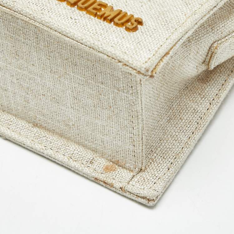 Pre Owned Jacquemus Beige Canvas Le Chiquito Moyen Top Handle Bag