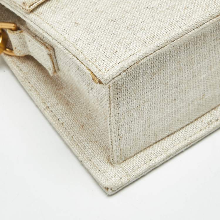 Pre Owned Jacquemus Beige Canvas Le Chiquito Moyen Top Handle Bag